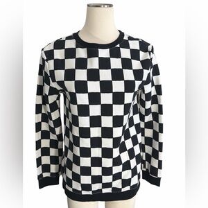Cat & Jack Girls Black and White Checkered Sweatshirt Size XL (16)